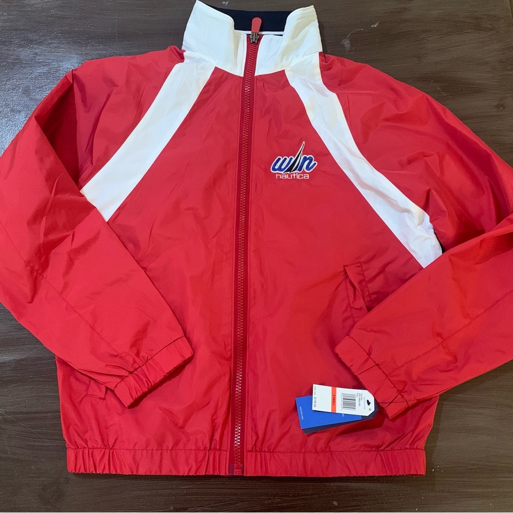 Brand New With Tags. Nautica Red and White Win  Windbreaker Jacket